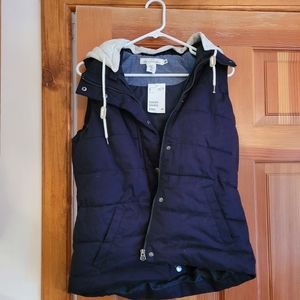 HM blue hoodie vest
